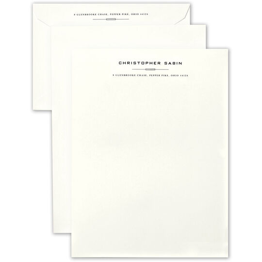 Pearl White Center Letter Sheets - Hand Engraved